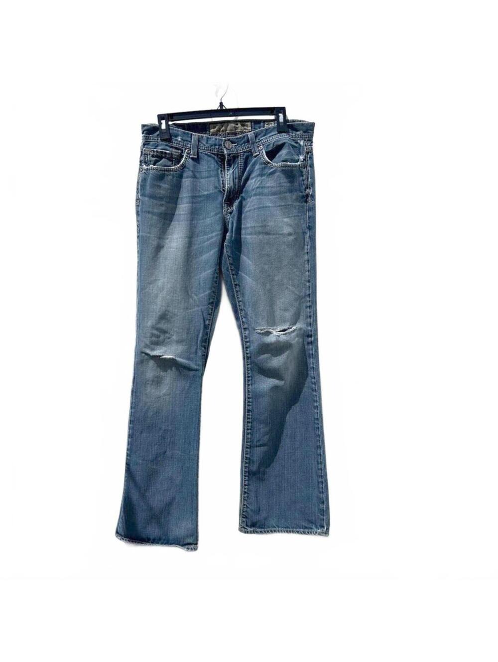 BKE Men’s Fulton Bootcut Jeans | Distressed Knees | Medium Wash | Size 31 x 32